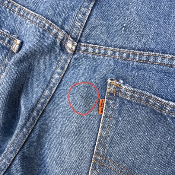Levi's Vintage Blue Denim 684‎ Big Bell Bottom Jeans Orange Tab